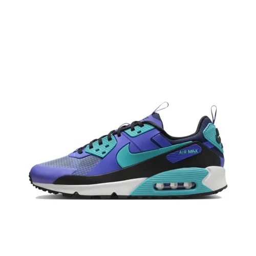 Nike Air Max 90 Амортизация Износостойкий Низкий Топ Беговые кроссовки Унисекс Синий-Фиолетовый
