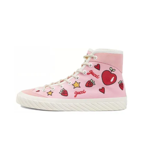 GUCCI Valentine's Day Collection Кеды High Топ Белый Розовый Женский