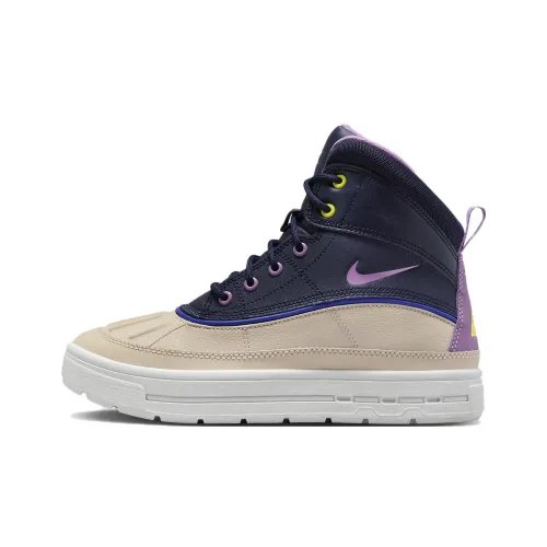 Nike ACG Амортизация Износостойкие Высокие Кеды GS Черный Желтый Фиолетовый