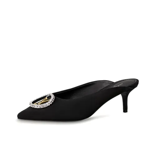 LOUIS VUITTON Madeleine Rhinestone Домашние тапочки Женские Черные