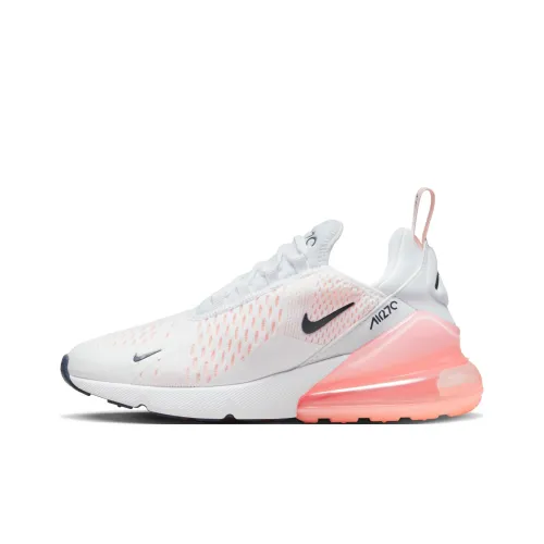 Nike Air Max 270 ESS Амортизация Низкий Топ Повседневный Женские Белый Розовый