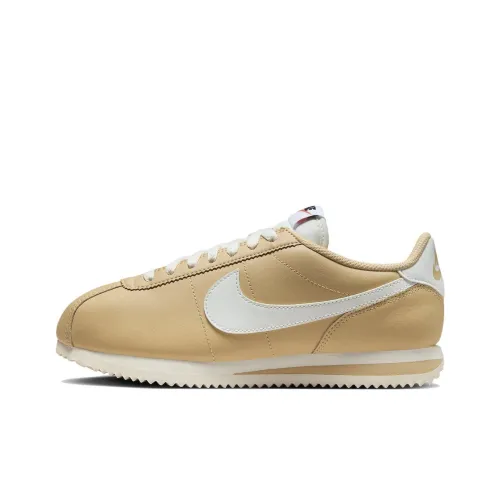 Nike Cortez Low Топ Повседневный Городской Коммутер Беговые кроссовки Женские Желтый Белый