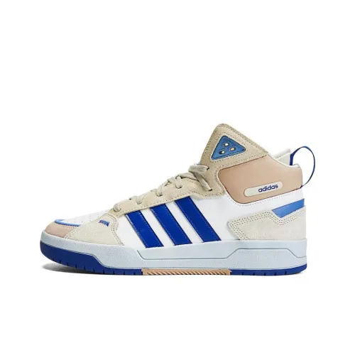 Adidas Neo 100DB Амортизаторы Slip-resistant Abrasion-resistant MID Топ Повседневная обувь Унисекс Бежевый Белый Синий