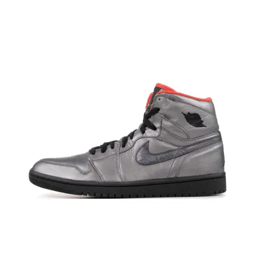 Jordan Air Jordan 1 Ретро High 'Pewter' Амортизация High Топ Винтажные баскетбольные кроссовки Мужской Серебристый Черный