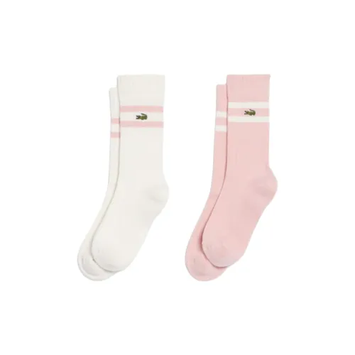 LACOSTE 2 пачки розовые + белые мужские носки MID до икры