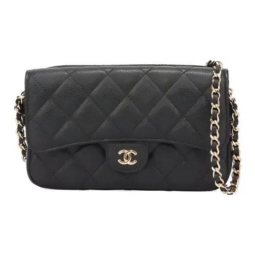 CHANEL Икорная коровья кожа сумка через плечо женская черная