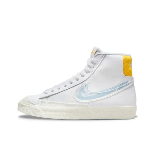 Nike Blazer Амортизация Устойчивый к истиранию Легкий MID Скейтбординг Кроссовки Женские Белые