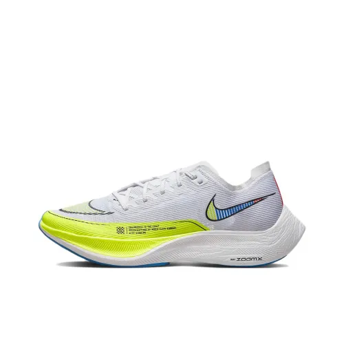 Nike ZoomX Vaporfly Next% 2 Low Топ Full Length Карбоновая плита Марафон Беговые кроссовки Мужской Белый желтый