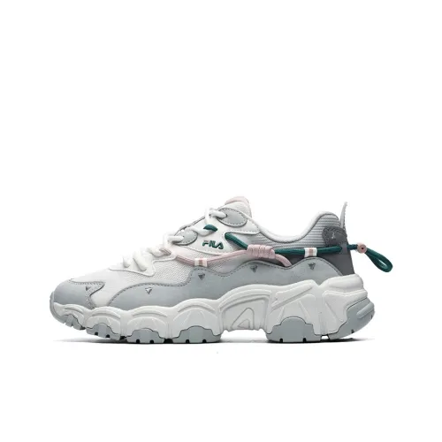 FILA Низкий Топ Повседневные Беговые Кроссовки Женские Белые Серые