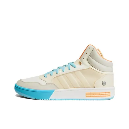 ADIDAS NEO Hoops 3,0 MID Slip-on Устойчивый к истиранию MID Скейтбординг Топ Кроссовки Унисекс Серый Синий Оранжевый