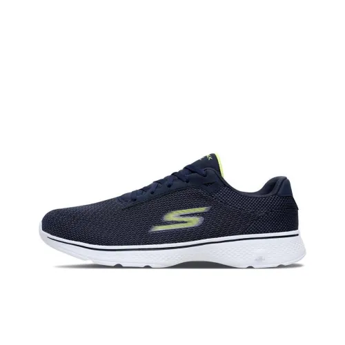 Skechers Go Walk 4 Low Топ Спортивная Повседневная Обувь Мужская Синяя Желтая