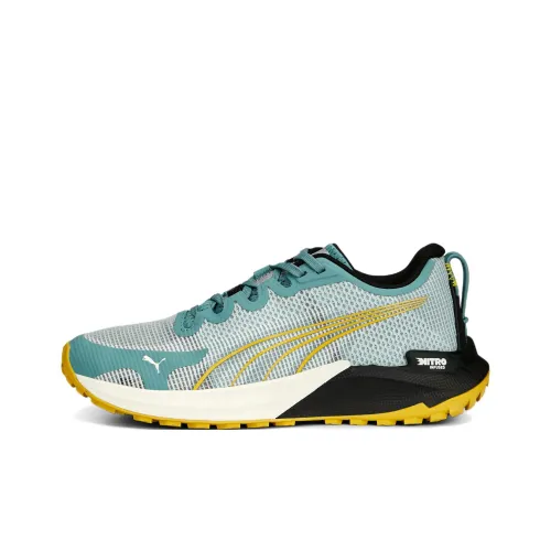 PUMA Fast Trac Nitro Slip Resistant Abrasion Resistant Низкие Беговые Кроссовки Женские Белые Синие Желтые