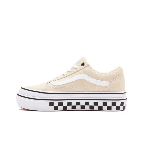 Vans Old Skool Collection Супер Comfycush Low Топ Скейтборд Кроссовки Унисекс Бежевый Белый Черный