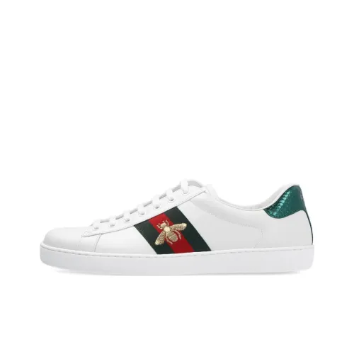 GUCCI Ace Low Топ Стильные Скейтбординги Мужской Белый