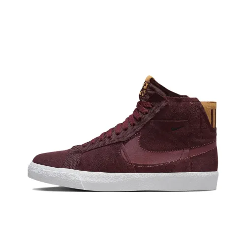 Nike Blazer SB Blazer MID Ночной Бордовый Противоскользящий Амортизация Устойчивый к истиранию MID Топ