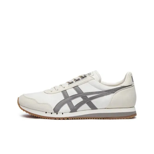 Onitsuka Tiger Dualio Slip Resistant Abrasion Resistant Легкий Низкий Топ Повседневная Обувь Унисекс Бежевый Серый