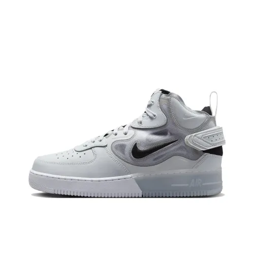 Nike Air Force 1 Slip Resistant Shock Absorbers с свойствами устойчивости к истиранию MID Скейтбординг Кроссовки Серый