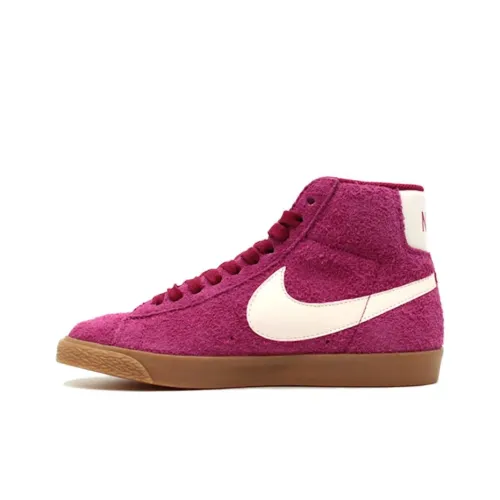 nike Blazer Slip Resistant Abrasion Resistant MID Топ Скейтборд Кроссовки Женские Розово-белый