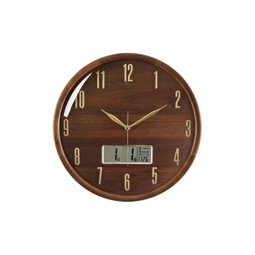 HENSE Кварцевый механизм массивная древесина настенные часы унисекс циферблат с кофейным оттенком модель HW131