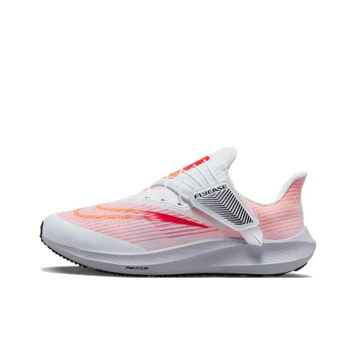 Nike Pegasus FlyEase Амортизаторы Shock Slip-Resistant Abrasion-Resistant Низкий Топ Беговые кроссовки Мужские Белый Оранжевый Красный