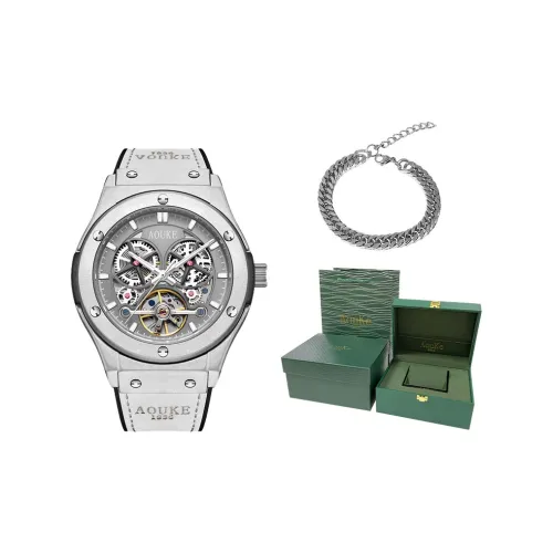 AOUKE Big Explosion Collection Механические часы с силиконовым ремешком серый циферблат мужские часы