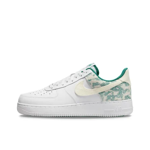 Nike Air Force 1 Slip Resistant Abrasion Resistant Легкий Низкий Топ Скейтбординг Кроссовки Мужские Кремово-Белый Зеленый