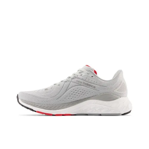 New Balance NB 860 v13 Устойчивый к истиранию Дышащий Легкий Низкий Топ Резиновые Кроссовки для Бега на Дистанцию Мужские Серый Красный
