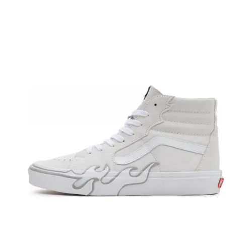 VANS SK8 Пламя Высокие Кроссовки для Скейтбординга Унисекс Белый Серый