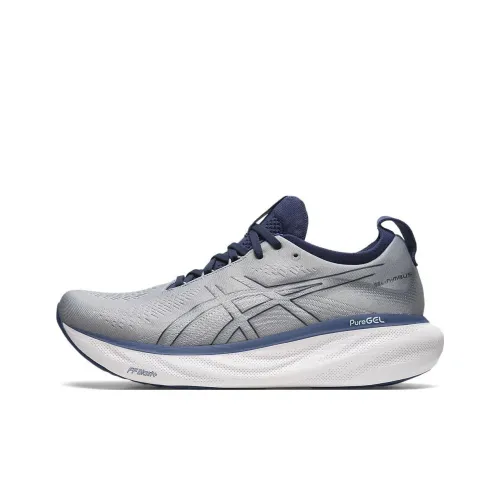Asics Gel Nimbus 25 Low Топ Беговые кроссовки Мужские Серый Синий