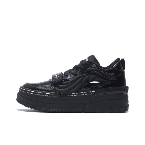 SMFK x LINING Wave Platform Low Top Скейтборд Кроссовки Женские Черные