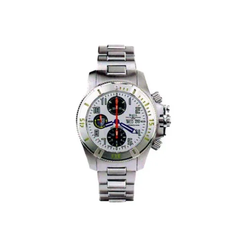 Шар Автоматический Механический Механизм Мужские Часы Часы 43 мм Белый Циферблат Титан Корпус Часы Нержавеющая Сталь Ремешок