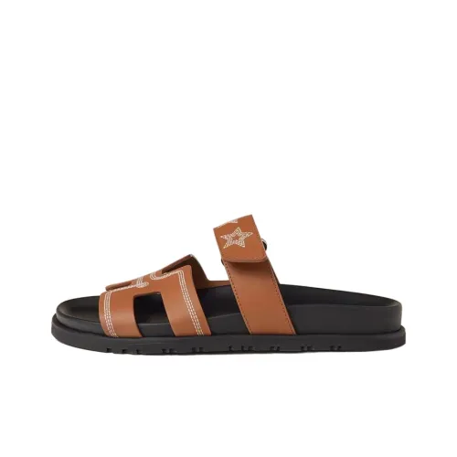 HERMES Chypre Слипоны Женские Коричневый