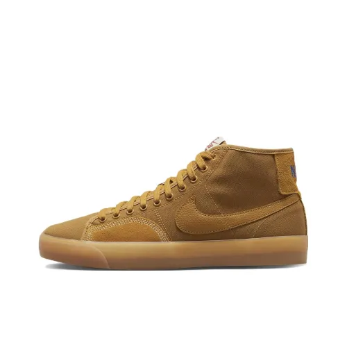 Nike Blazer SB Blazer Court MID Премиум Противоскользящий Устойчивый к истиранию MID Топ Скейтборд Кроссовки Коричневый