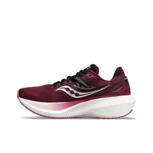 Saucony Triumph 20 Дышащий и Легкий Низкий Топ Беговые кроссовки Женские Красный Серебряный Широкая Подкладка