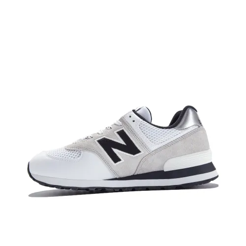 New Balance NB 574 Low Топ Повседневные Беговые Кроссовки Мужские Белые Серые