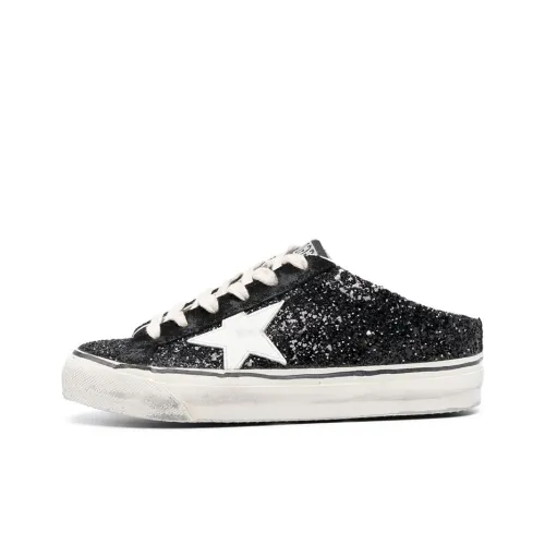 Golden Goose Супер Звезда Sabot Домашние тапочки Женские Черный белый