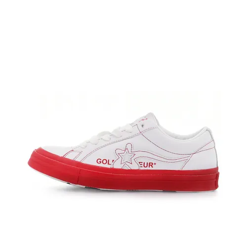 Golf Le Fleur*One x Конверс ONE STAR Slip-Resistant Shock Absorbers Low Top Skateboard Shoes Unisex White Red