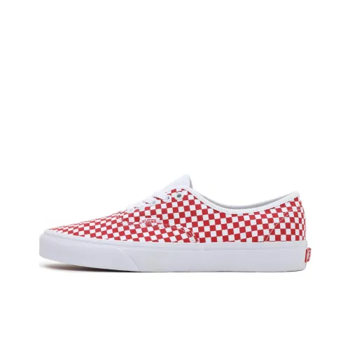 VANS Authentic Series Low Топ Скейтборд Кроссовки Унисекс Белый Красный