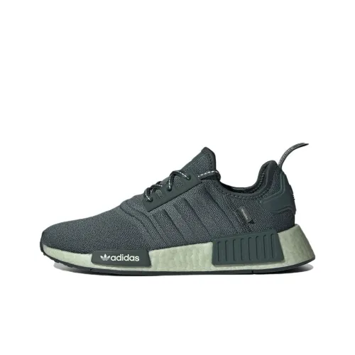 Adidas Originals NMD_R1 Противоскользящий Устойчивый к истиранию Легкий Низкий Топ Повседневная Обувь Женская Лен Зеленый