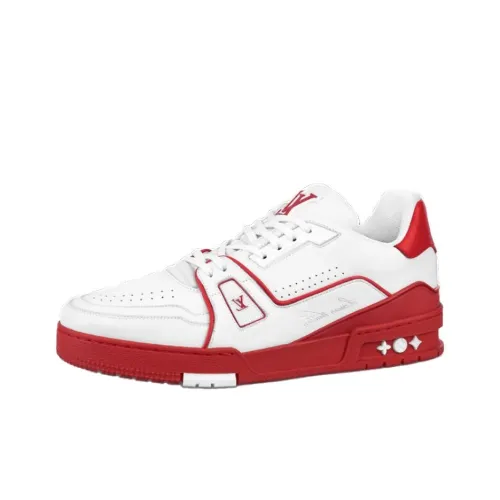 LOUIS VUITTON Тренер Low Топ Стильные Скейтбординги Мужской Белый Красный