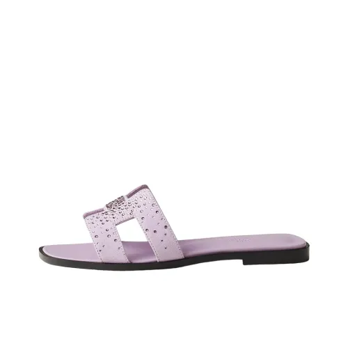 HERMES Oran Слипоны Женские Фиолетовые