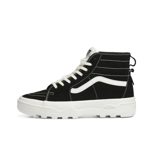 Vans SK8 Шерпа Замша Sentry Устойчивые к истиранию Высокие Кроссовки для скейтбординга Унисекс Черный Белый