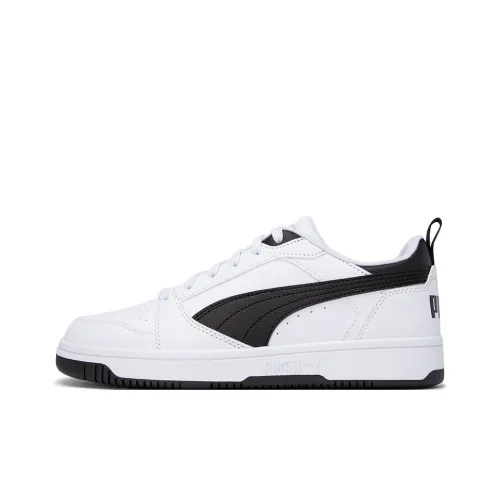 PUMA Rebound v6 Устойчивый к истиранию Низкий Топ Легкий Удобный Повседневная обувь Кроссовки для скейтбординга Унисекс Черный Белый