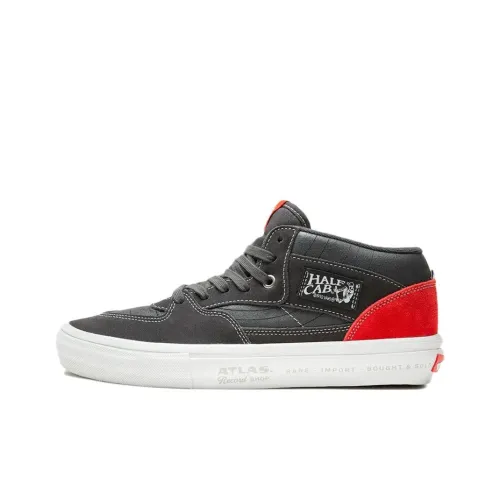 Atlas X Vans Half Cab MID Топ Скейтборд Кроссовки Унисекс Черный Белый Красный