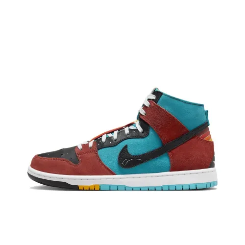 DI'orr Greenwood x Nike Dunk SB Slip Resistant Abrasion Resistant High Топ Скейтборд Кроссовки Унисекс Красный Синий Черный