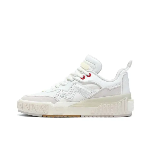 LiNing 001 UNBLOCK Противоскользящие устойчивые к истиранию низкий топ кроссовки для скейтбординга мужские туманно-белый жемчужно-белый