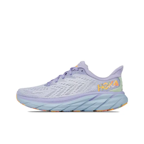 HOKA ONE ONE Clifton 8 Устойчивый к истиранию Дышащие Низкие Беговые кроссовки Женские Синий Фиолетовый