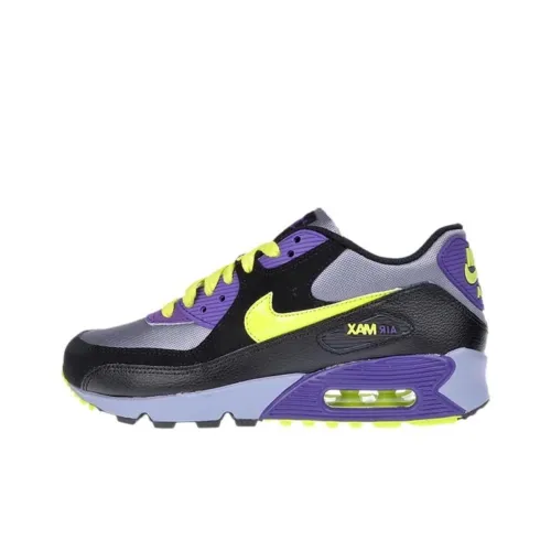 Nike Air Max 90 Амортизация Износостойкие Низкие Кроссовки для Бега Женские Черные Фиолетовые