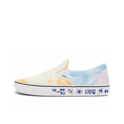 Vans Slip On Series PASTEL Tie Dye Comfycush Low Топ Скейтборд Кроссовки Унисекс Белый Синий