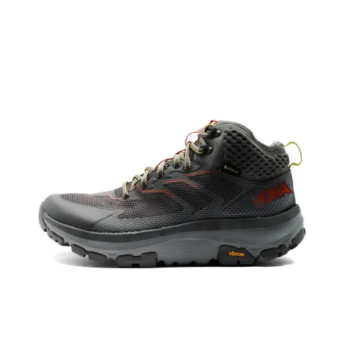 HOKA ONE ONE Лазурь Toa GT Устойчивый к истиранию Дышащий MID Топ Уличная обувь Унисекс Серый